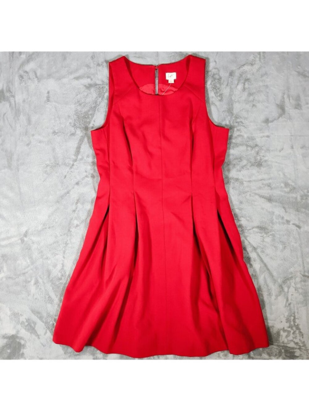 NWT Ann Taylor LOFT Red Pleated Sleeveless Cocktail Party Dress (Size 10) - Picture 6 of 13